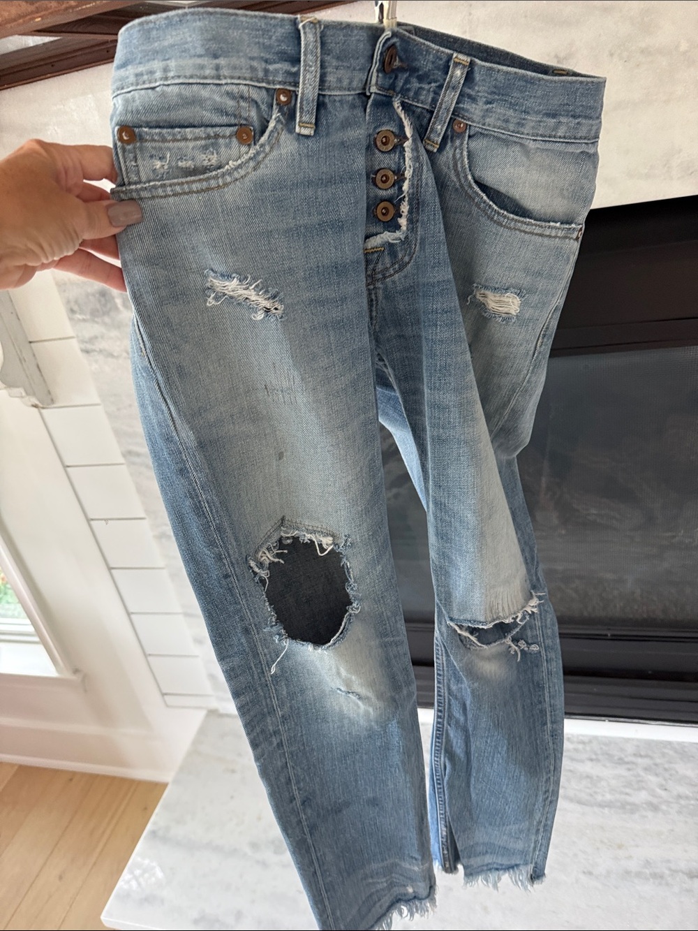 NSF Light Blue Distressed Women’s Jeans